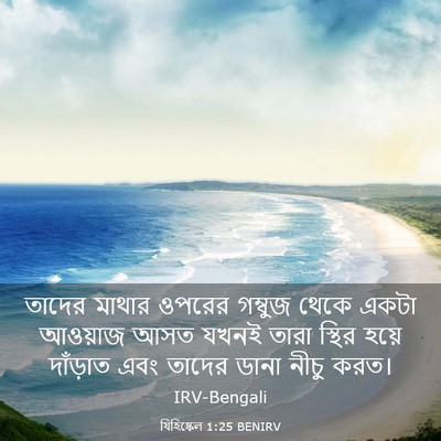 Picture 03 - যিহিষ্কেল 1:25 BENIRV - তাদের মাথার ওপরের - Bible Verse Picture