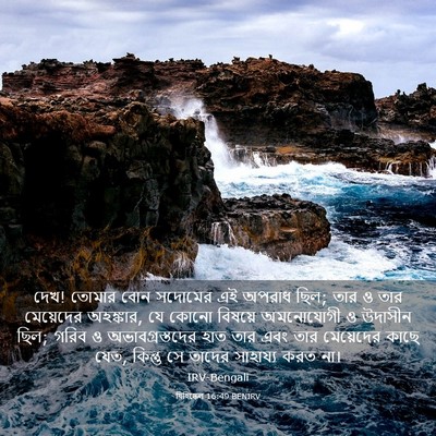 Picture 03 - যিহিষ্কেল 16:49 BENIRV - দেখ! তোমার বোন - Bible Verse Picture
