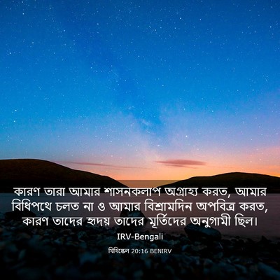 Picture 03 - যিহিষ্কেল 20:16 BENIRV - কারণ তারা আমার - Bible Verse Picture