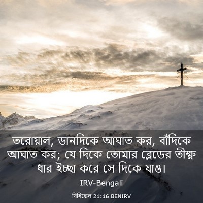 Picture 03 - যিহিষ্কেল 21:16 BENIRV - তরোয়াল, ডানদিকে - Bible Verse Picture