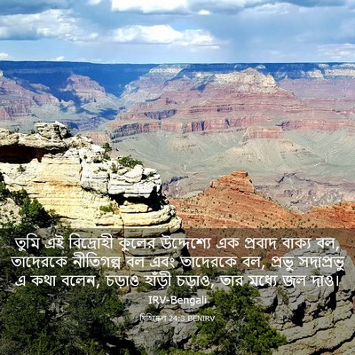 Picture 03 - যিহিষ্কেল 24:3 BENIRV - তুমি এই বিদ্রোহী - Bible Verse Picture