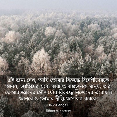 Picture 03 - যিহিষ্কেল 28:7 BENIRV - এই জন্য দেখ, আমি - Bible Verse Picture