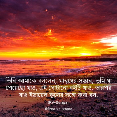 Picture 03 - যিহিষ্কেল 3:1 BENIRV - তিনি আমাকে বললেন, - Bible Verse Picture