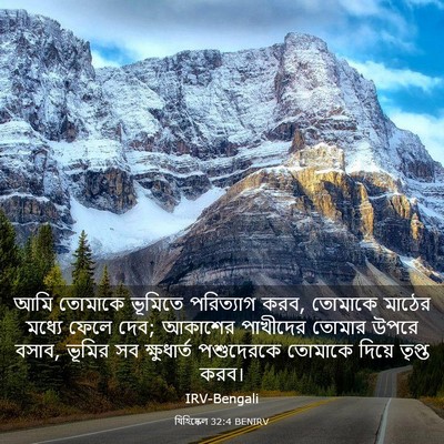 Picture 03 - যিহিষ্কেল 32:4 BENIRV - আমি তোমাকে ভূমিতে - Bible Verse Picture