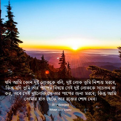 Picture 03 - যিহিষ্কেল 33:8 BENIRV - যদি আমি কোন দুষ্ট - Bible Verse Picture