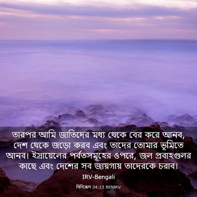 Picture 03 - যিহিষ্কেল 34:13 BENIRV - তারপর আমি জাতিদের - Bible Verse Picture