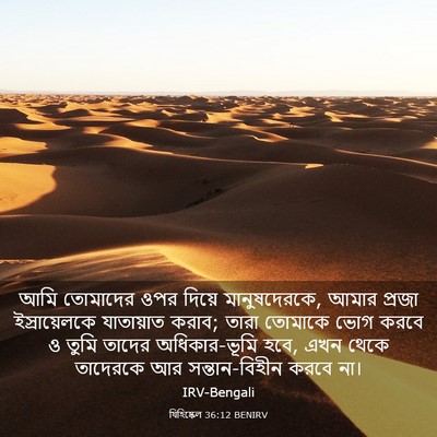 Picture 03 - যিহিষ্কেল 36:12 BENIRV - আমি তোমাদের ওপর - Bible Verse Picture