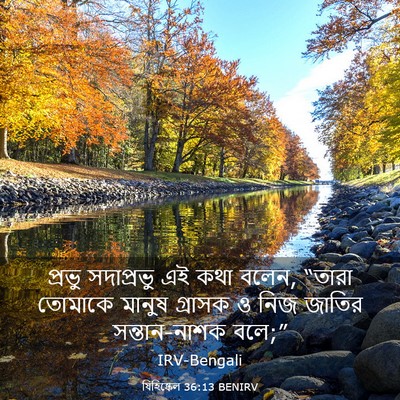 Picture 03 - যিহিষ্কেল 36:13 BENIRV - প্রভু সদাপ্রভু এই - Bible Verse Picture