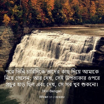 Picture 03 - যিহিষ্কেল 37:2 BENIRV - পরে তিনি চারিদিকে - Bible Verse Picture