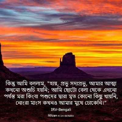 Picture 03 - যিহিষ্কেল 4:14 BENIRV - কিন্তু আমি বললাম, - Bible Verse Picture