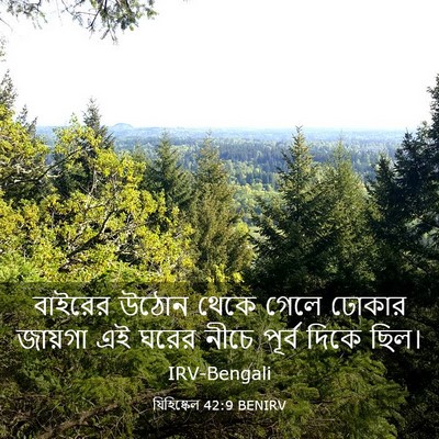 Picture 03 - যিহিষ্কেল 42:9 BENIRV - বাইরের উঠোন থেকে - Bible Verse Picture
