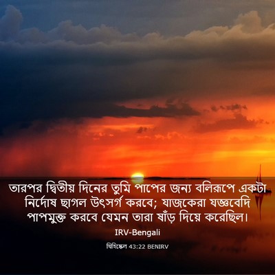 Picture 03 - যিহিষ্কেল 43:22 BENIRV - তারপর দ্বিতীয় - Bible Verse Picture