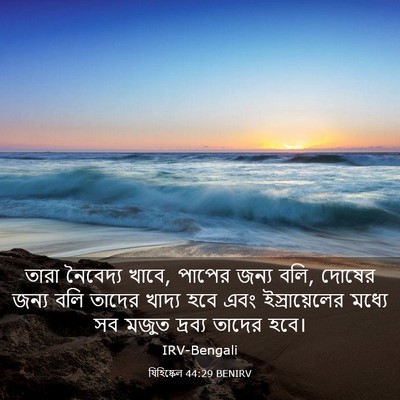 Picture 03 - যিহিষ্কেল 44:29 BENIRV - তারা নৈবেদ্য খাবে, - Bible Verse Picture