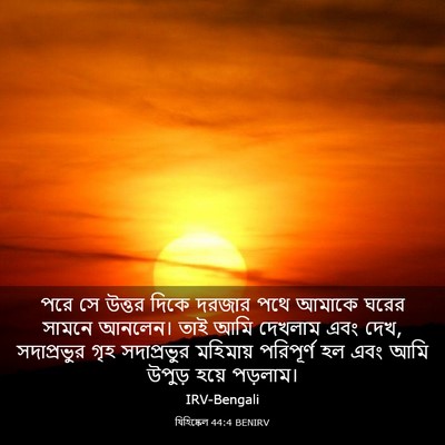 Picture 03 - যিহিষ্কেল 44:4 BENIRV - পরে সে উত্তর দিকে - Bible Verse Picture