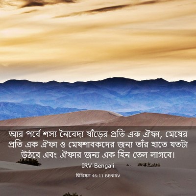 Picture 03 - যিহিষ্কেল 46:11 BENIRV - আর পর্বে শস্য - Bible Verse Picture