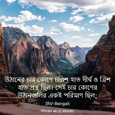 Picture 03 - যিহিষ্কেল 46:22 BENIRV - উঠানের চার কোণে - Bible Verse Picture