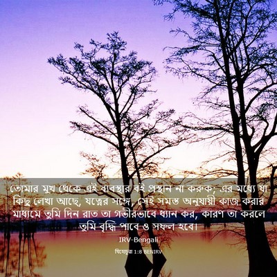 Picture 03 - যিহোচূৱা 1:8 BENIRV - তোমার মুখ থেকে এই - Bible Verse Picture