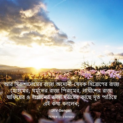 Picture 03 - যিহোচূৱা 10:3 BENIRV - আর যিরুশালেমের - Bible Verse Picture