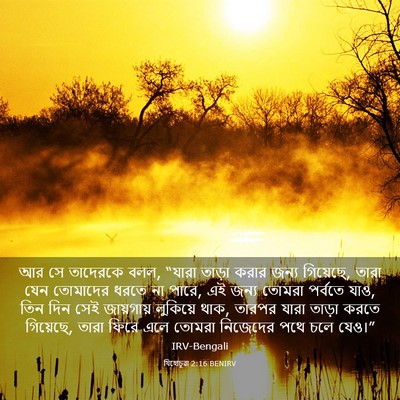 Picture 03 - যিহোচূৱা 2:16 BENIRV - আর সে তাদেরকে বলল, - Bible Verse Picture
