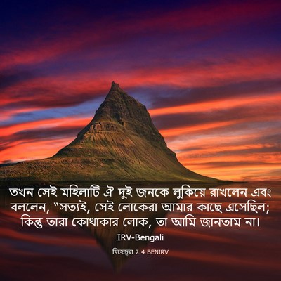 Picture 03 - যিহোচূৱা 2:4 BENIRV - তখন সেই মহিলাটি ঐ - Bible Verse Picture