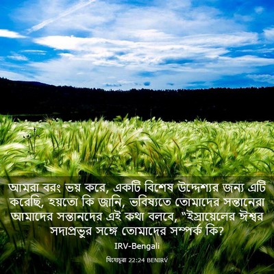 Picture 03 - যিহোচূৱা 22:24 BENIRV - আমরা বরং ভয় করে, - Bible Verse Picture