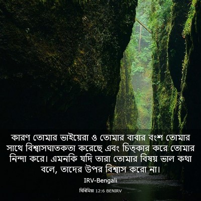 Picture 03 - যিৰিমিয়া 12:6 BENIRV - কারণ তোমার - Bible Verse Picture