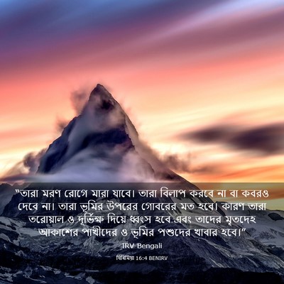 Picture 03 - যিৰিমিয়া 16:4 BENIRV - “তারা মরণ রোগে - Bible Verse Picture