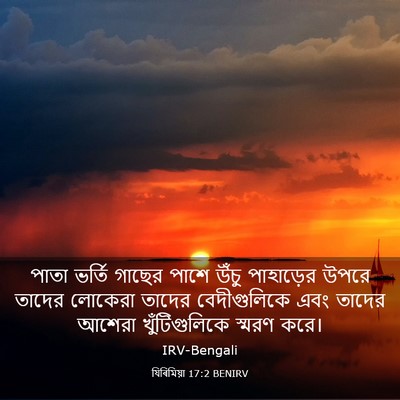 Picture 03 - যিৰিমিয়া 17:2 BENIRV - পাতা ভর্তি গাছের - Bible Verse Picture