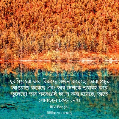 Picture 03 - যিৰিমিয়া 2:15 BENIRV - যুবসিংহেরা তার - Bible Verse Picture