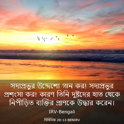Picture 03 - যিৰিমিয়া 20:13 BENIRV - সদাপ্রভুর - Bible Verse Picture
