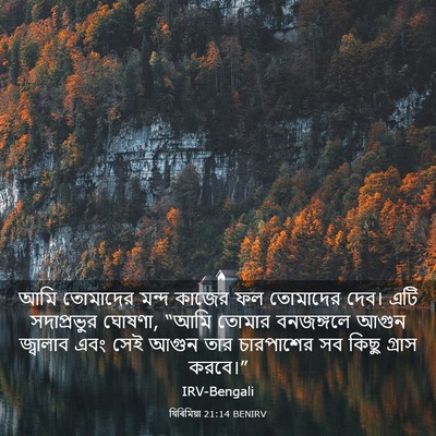 Picture 03 - যিৰিমিয়া 21:14 BENIRV - আমি তোমাদের মন্দ - Bible Verse Picture