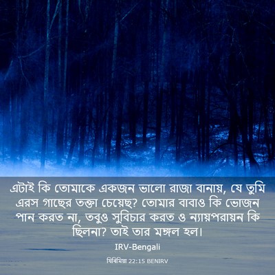Picture 03 - যিৰিমিয়া 22:15 BENIRV - এটাই কি তোমাকে - Bible Verse Picture