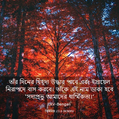 Picture 03 - যিৰিমিয়া 23:6 BENIRV - তাঁর দিনের যিহূদা - Bible Verse Picture