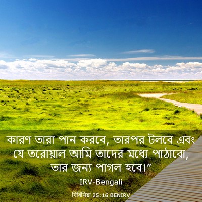 Picture 03 - যিৰিমিয়া 25:16 BENIRV - কারণ তারা পান করবে, - Bible Verse Picture