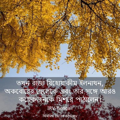 Picture 03 - যিৰিমিয়া 26:22 BENIRV - তখন রাজা - Bible Verse Picture