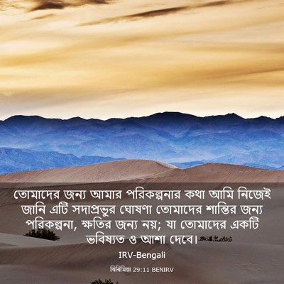 Picture 03 - যিৰিমিয়া 29:11 BENIRV - তোমাদের জন্য আমার - Bible Verse Picture