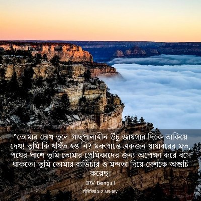 Picture 03 - যিৰিমিয়া 3:2 BENIRV - “তোমার চোখ তুলে - Bible Verse Picture