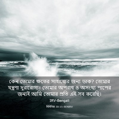 Picture 03 - যিৰিমিয়া 30:15 BENIRV - কেন তোমার ক্ষতের - Bible Verse Picture