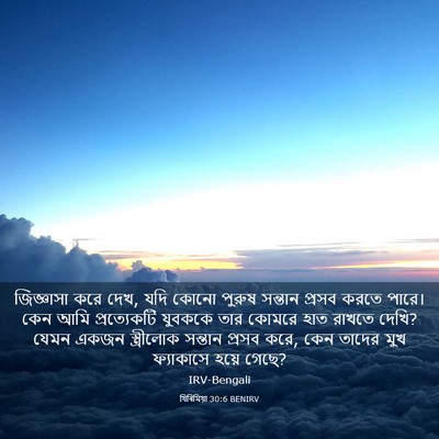 Picture 03 - যিৰিমিয়া 30:6 BENIRV - জিজ্ঞাসা করে দেখ, - Bible Verse Picture