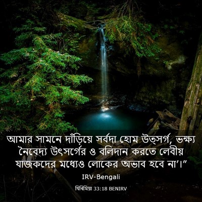 Picture 03 - যিৰিমিয়া 33:18 BENIRV - আমার সামনে - Bible Verse Picture