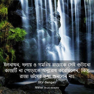 Picture 03 - যিৰিমিয়া 36:25 BENIRV - ইলনাথন, দলায় ও - Bible Verse Picture