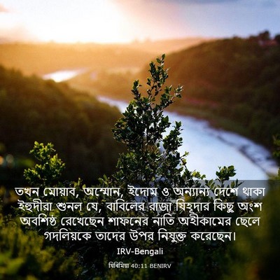 Picture 03 - যিৰিমিয়া 40:11 BENIRV - তখন মোয়াব, অম্মোন, - Bible Verse Picture