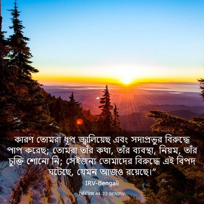 Picture 03 - যিৰিমিয়া 44:23 BENIRV - কারণ তোমরা ধূপ - Bible Verse Picture
