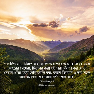 Picture 03 - যিৰিমিয়া 49:3 BENIRV - “হে হিশবোন, বিলাপ - Bible Verse Picture