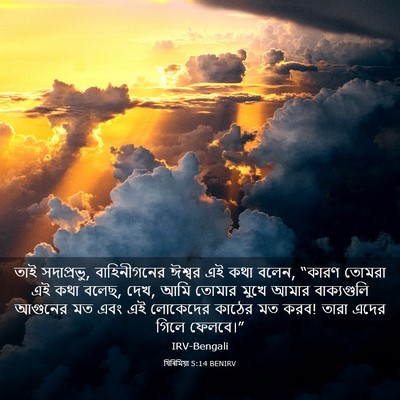 Picture 03 - যিৰিমিয়া 5:14 BENIRV - তাই সদাপ্রভু, - Bible Verse Picture