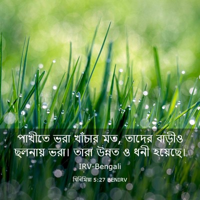 Picture 03 - যিৰিমিয়া 5:27 BENIRV - পাখীতে ভরা খাঁচার - Bible Verse Picture