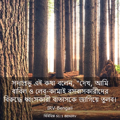 Picture 03 - যিৰিমিয়া 51:1 BENIRV - সদাপ্রভু এই কথা - Bible Verse Picture