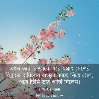 Picture 03 - যিৰিমিয়া 52:9 BENIRV - তখন তারা রাজাকে - Bible Verse Picture