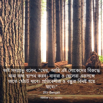 Picture 03 - যিৰিমিয়া 6:21 BENIRV - তাই সদাপ্রভু বলেন, - Bible Verse Picture