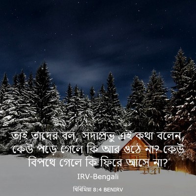 Picture 03 - যিৰিমিয়া 8:4 BENIRV - তাই তাদের বল, - Bible Verse Picture